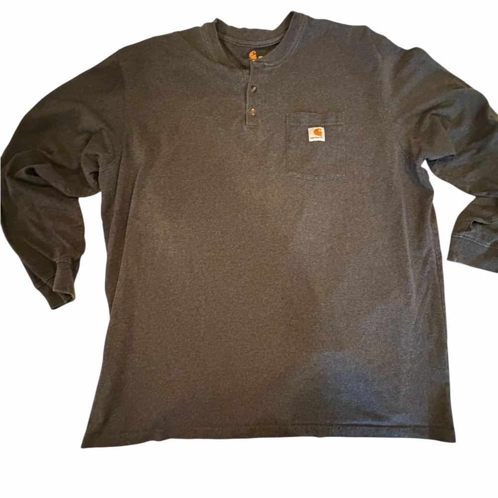 Carhartt Men's Charcoal Long Sleeve Henley
